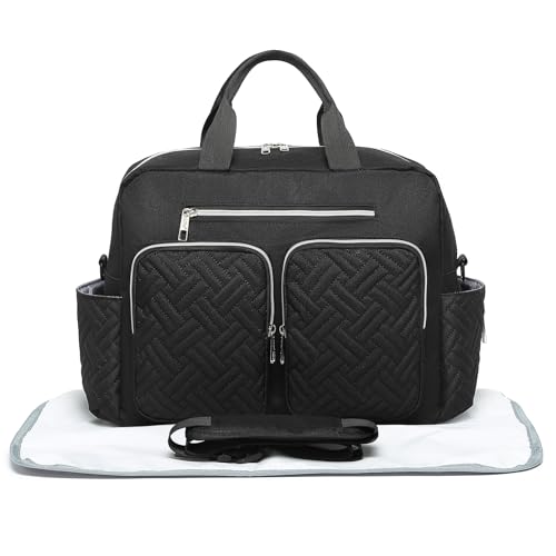 Kono Bolsa trocador para bebé impermeável de grande capacidade com bolsos térmicos e vários compartimentos, bolsa de maternidade e fraldas unissexo para mãe e pai, ideal para viagens, hospital e