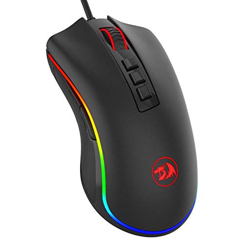 Redragon M711 COBRA Rato Gaming RGB Windows, sensor Pixart P3325 10.000 DPI, 8 botões programáveis, memória integrada, interruptores de 20 milhões de cliques, cabo de malha. Raton Gamer PC compatível