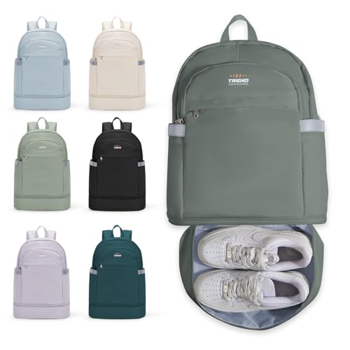 Mochila de ginásio para mulher com compartimento para sapatos, mochila grande de viagem para portátil, impermeável, casual, mochila escolar, mochila desportiva, bolsa de ginásio para natação, ioga