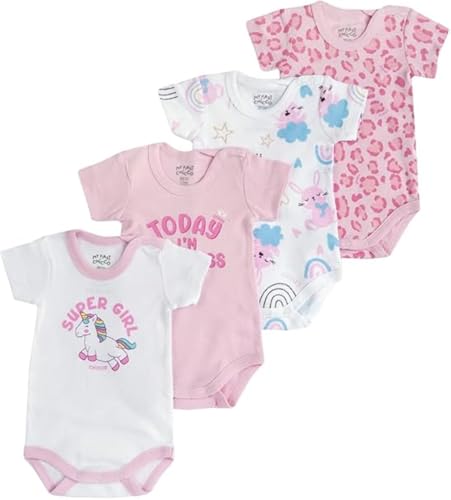 Chicco Pack Body de Manga Corta Bodies 4 Unisex bebé