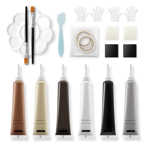 Conjunto de reparação de couro, 6 cores creme, reparação de couro, cor de pele sintética, cor creme, kit de reparação de couro, kit de reparação de couro, conjunto de reparação de couro