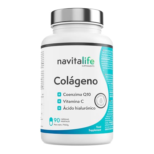 Colágeno com ácido hialCoenzima Q10 vitamina C zinco | articulações saudáveis, ossos fortes, pele jovem, cápsulas de alta biodisponibilidade e fácil ingestão.