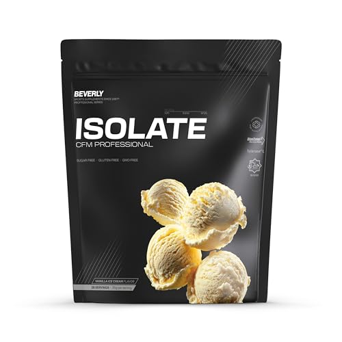 Beverly Isolate CFM - Aislado de Proteína de Suero Lacprodan - 1 Kg - 30 g de proteína por porción - 29 servicios - Tonifica y aumenta la masa muscular - Sabor (1 KG, VAINILLA)