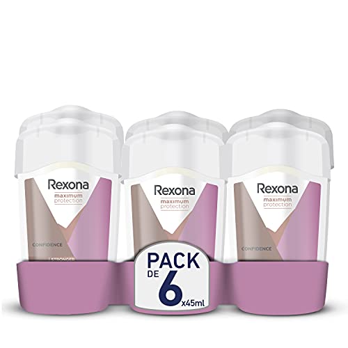 Rexona Maximum Protection desodorizante em creme anti-respirável para mulher Soft Solid Confidence 45 ml, conjunto de 6
