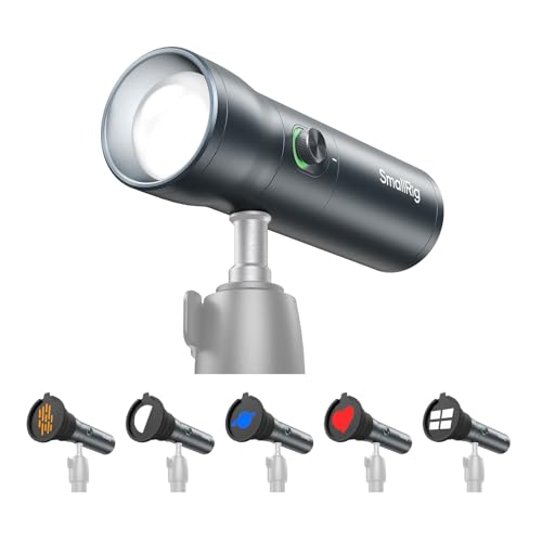 SMALLRIG Lanterna de fotografia LED RGB, luz ambiente estampada de liga de alumínio de 7500 mAh, luz de enchimento de 4 cores com 20 filtros de luz estampada, RF10C - 4634