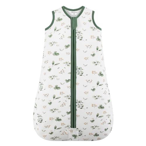 Mosebears Saco de dormir para bebé de inverno, 2,5 TOG, 100% algodão para tamanhos diferentes, desde o nascimento até aos 24 meses de idade para crianças (plant, 0-6 meses)