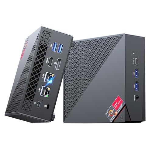 NiPoGi AM06 Pro Mini PC WIN-11 Pro, SJFS MD Ryzen 7 5700U(8C/16T, até 4,3 GHz), 16 GB DDR4 512 GB M.2 SSD Mini computador WiFi 6/BT 5, Dual LAN, HDMI 2.0 DP+Type-Type-C 4K @ 6 0Hz, micro PC para