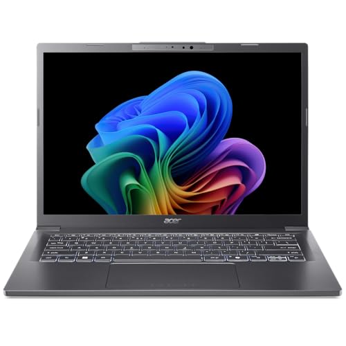 ACER Aspire 14 AI Copilot PC A14-52 M, computador portátil de 14" WUXGA IPS (Intel Core Ultra 5 226V, 16 GB RAM, 512 GB SSD, Intel ARC Graphics, Windows 11 Home), cinzento, Transparente eclado QWERTY