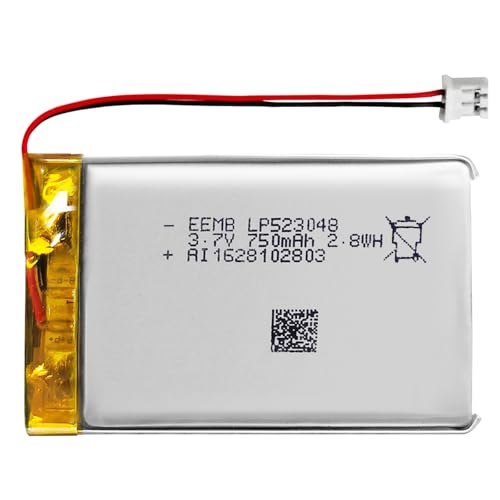 EEMB Lithium Polymer Bateria 3,7 V 750 mAh 523048 bateria recarregável tipo com conector JST para VXI Blue Parrott: confirme a polaridade do dispositivo e do conector antes de comprar