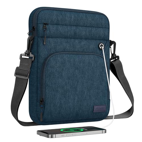 MoKo Capa portátil para tablet de 12,9", bolsa protetora com bolsa de ombro e porta de auriculares compatível com iPad Pro 12,9 M2 2022/2021/2020/2018, Galaxy Tab S9/S8 Plus 12,4" 2021/2020/2018,