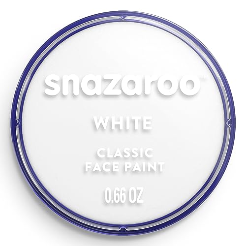 Snazaroo - Pintura facial e corporal, 18 ml, cor branca, profissional à base de água, pastilha de aquacor individual para adultos, crianças e efeitos especiais