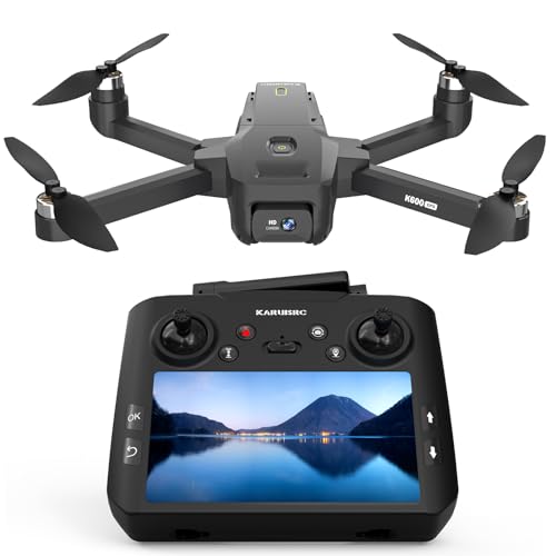 Drone GPS com câmara ecrã LCD de 4,5" controlo remoto, FPV drone profissional com rastreamento automático, Tap Fly voo circular para adultos iniciantes, estojo de transporte, cartão SD de 32 GB