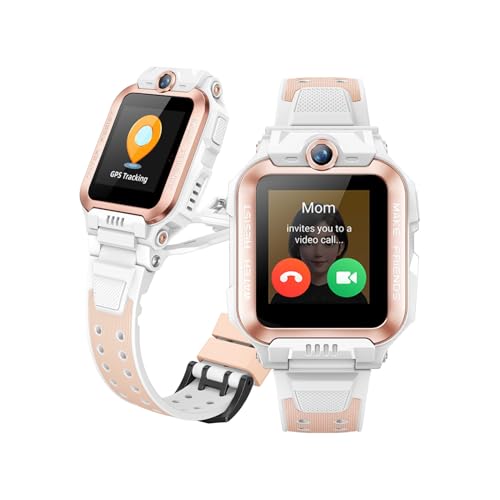 imoo Z7 Relógio inteligente para crianças, Smartwatch crianças com GPS SIM, relógio inteligente para crianças 4G com vídeo HD e chamada de voz, resistente à água para natação IPX8 (Z7, White)