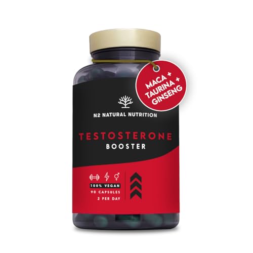 Maca, zinco e testosterona para homem, pré-treino, potenciador sexual masculino com gineng, Tribulus Terrestris, feno-grego, desempenho muscular. 90 cápsulas vegetais, vegan. CE.N2 Natural Nutrition