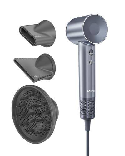 Laifen Swift Special Secador de cabelo 200 M iões motor sem escovas de 110 000 RPM secagem rápida controlo inteligente de temperatura 3 bicos magnéticos baixo ruído casa encaracolado lisado (prateado)