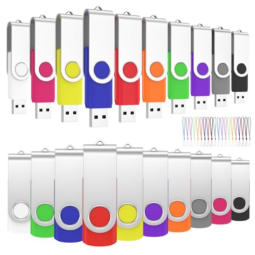 ABLAZE Pendrive 16 GB Pack de 20 memória USB 2.0 Pen Drive 16 GB Flash Drive para PC Windows TV Mac, 16 GB 20 unidades