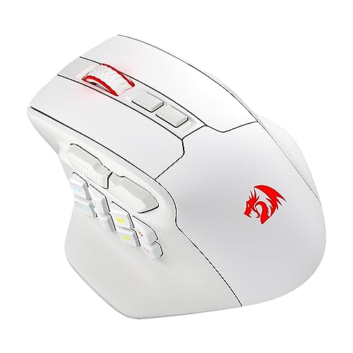 Redragon M811 PRO - Rato para jogos MMO sem fio, 15 botões programáveis, rato RGB com cabo ergonómico natural, 10 teclas macro laterais, software compatível com keybinding DIY e