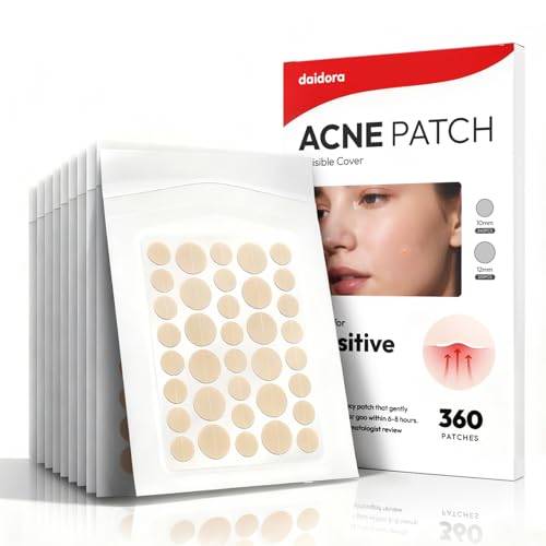 Patches de grãos invisíveis, impermeável, respiráveis, forte absorção para acne - 10 mm e 12 mm (360 unidades)