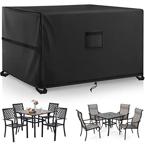 Kovshuiwe - Capa para móveis de jardim (120 x 90 x 74 cm, resistente ao vento e aos raios UV para mesa de terraço, móveis de vime exterior