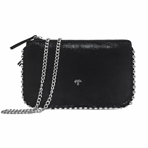 AFKOMST Pequenas bolsas de embraiagem e porta-moedas para mulher bolsa de noite formal com correia de corrente cruzada, Preto1