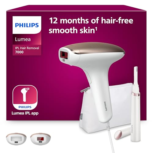 Philips Lumea Advanced BRI921/00 Depiladora de luz de pulso permanente para remoção de pelos visível em casa com sensor de tom de pele, 2 cabeças para corpo e rosto e lápis aparador compacto