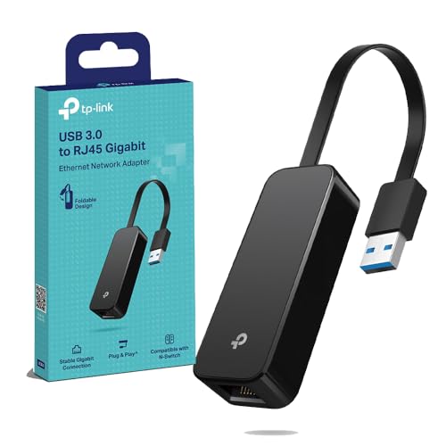 TP-Link UE306 - Adaptador USB 3.0 A Gigabit Ethernet 10/100/1000, design dobrável, plug & play, compatível com Nintendo Switch, Windows, Linux, Multicolor