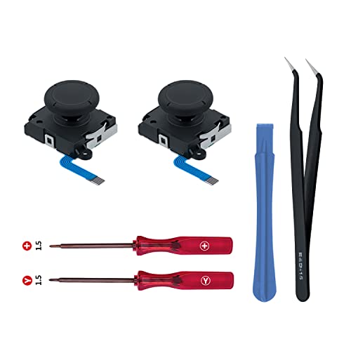 Wigearss 2 Piezas de Repuesto de 3D Joystick Analógico y Herramientas de Reparación para Mandos Joy-Con de Nintendo Switch/OLED/Lite (Incompatible con Switch 2)