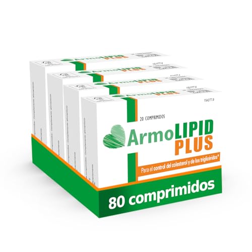 ArmoLIPID PLUS - Complemento alimentar para o controlo do colesterol e dos riglicéridos, com levedura vermelha de arroz, berberina, coenzima Q10, astaxantina e ácido fólico, 80 comprimidos