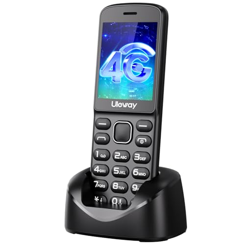 uleway 2 em 1 telemóvel sem fios e telemóvel para idosos, 4G Volte Phone livre com Bluetooth, requer cartão SIM, bateria de 1400 mAh, idosos e como equipamento de suporte