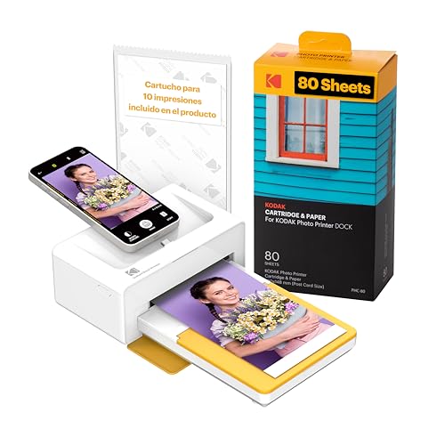 KODAK Dock Plus 4PASS Impressora de fotos instantâneo (10 x 15 cm) pack com 90 folhas