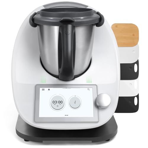 Inwee Tabela deslizante para Thermomix TM6 TM5, base para Thermomix com rodas, suporte para Bimby, tábua de bambu fácil de deslizar - preto