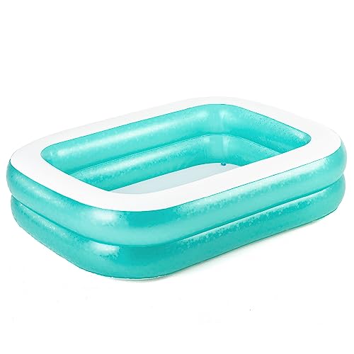 Bestway 54005 Piscina familiar insuflável retangular, verde, 201 x 150 x 51 cm