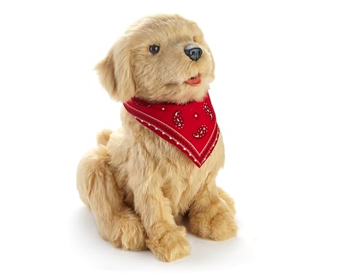 Ageless Innovation Joy for All: cão de companhia interativo - companhante realista de pelo macio, movimentos de cabeça e cauda, batimentos do coração e tecnologia Two-Way Barkback - cachorro dourado