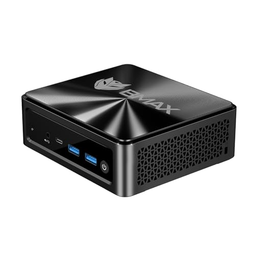 BMAX Mini PC, AMD Ryzen 7 5825U (8C/16T, até 4,5 GHz), B5A Pro Mini computadores de mesa 16 GB RAM DDR4 512 GB NVMe SSD, HDMI/Type-C/DP/WiFi 6/para escritório, computador pequeno, DD esktop PC