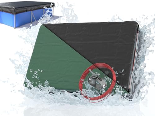 Planenfux® Cobertor de inverno retangular para piscinas, de 400 a 200 cm, 2 em 1, material PE de 200 g/m², UV-resistente | tela solar inverno/verão, lona de piscina redonda retangular 460 x 260 cm