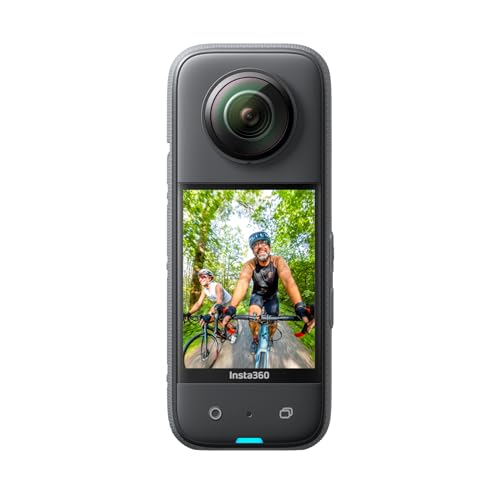 Insta360 X3 com conjunto de autocolantes oficiais - Action CAM 360 impermeável com sensores de 1/2" de 48 MP, vídeo Active HDR 360 de 5,7 K, foto 360 de 72 MP, alvo único 4K, estabilização