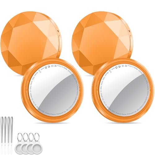 Smart Air Tracker Tag 4 Pack, Localizador de objetos Bluetooth funciona com a pesquisa da Apple (apenas iOS), localizador Bluetooth, rastreador para chaves, carteira, bagagem, bateria substituível