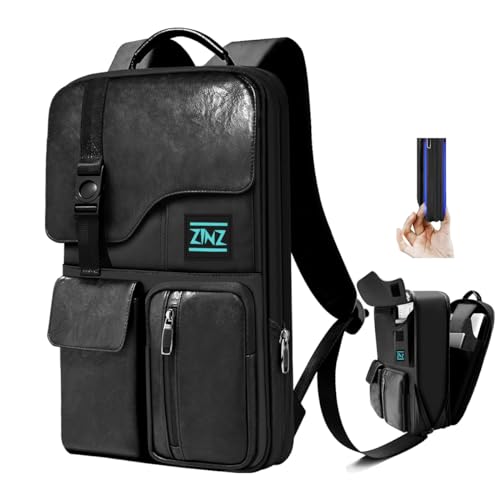 ZINZ Mochila computador portátil fino e expansível mochila de viagem anti-roubo impermeável 15,6 polegadas mochila portátil com porta USB mochila de negócios trabalho diário viagem escolares