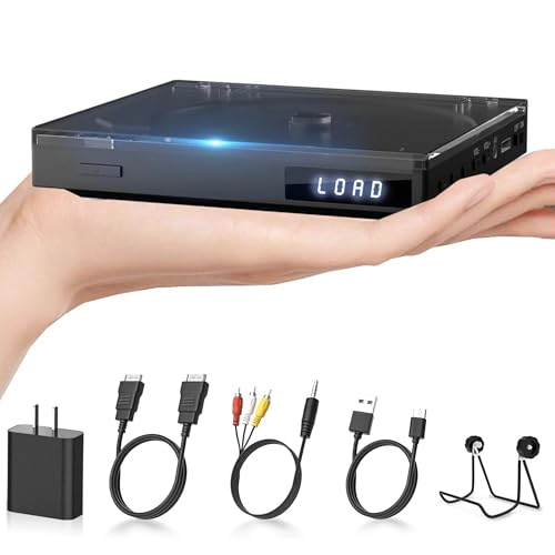 Mini leitor de DVD altifalante HiFi incorporado, leitor de DVD HDMI para TV função de reprodução de memória, leitor de DVD livre de todas as regiões de reprodução USB com HDMI, cabos RCA