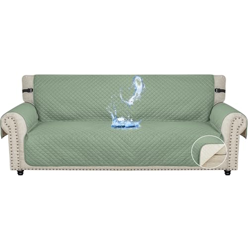 Ystyle Capa de cobertura para sofá de 4 lugares, capa impermeável para sofá, verão, protetor sofá para gatos riscos e cães de estimação, capas para sofá antiderrapante, antimanchas, lavável, verde