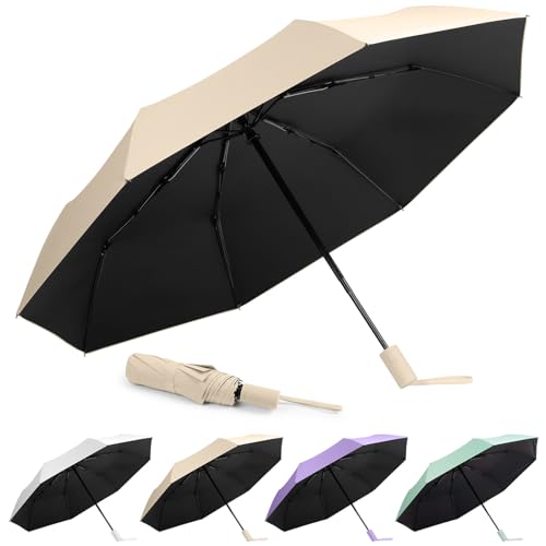 Aolso Mini guarda-chuva do sol, guarda-chuva dobrável, guarda-chuva dobrável antivento para homem e mulher abertura e fecho, guarda-chuva dobrável e compacto resistência UV e impermeável 3