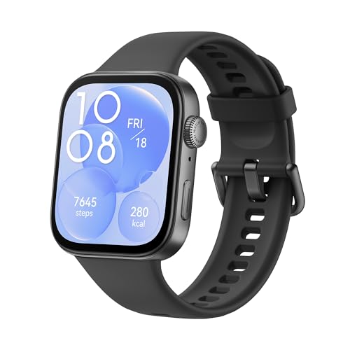 HUAWEI Watch FIT 3, ecrã AMOLED de 1,82 polegadas, design ultrafino, chamadas por Bluetooth, bateria de até 10 dias, compatível com Android e iOS, preto