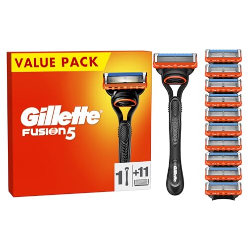 Gillette Fusion 5 máquina de barbear homem 11 lâminas de substituição (a embalagem pode variar), lâminas de barbear