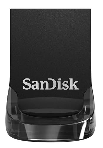 SanDisk 1 TB Ultra Fit, Pendrive (memória USB 3.2, ideal para computador portátil ou de mesa, consolas de jogos e sistemas, até 400 MB/s de leitura, software de recuperação de dados RescuePRO, preto