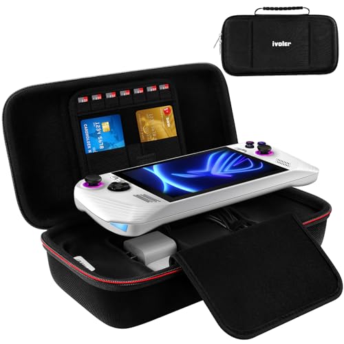 ivoler Capa compatível com ROG Ally X / ASUS ROG Ally Gaming Handheld 2023, estojo rígido de transporte, capa rígida de viagem para consola (preto), Preto