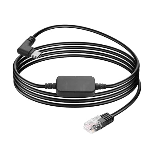 SinLoon Cabo de tomada USB C a RJ11 de 90° cabo de alimentação para detetor de radar cabo de alimentação sobresselente para detetor de radar de 5 V a 12 V cabo adaptador de reforço - 5,57 FT