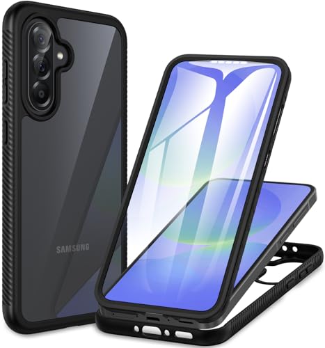 CENHUFO Capa para Samsung A36 5G/A56 5G, capa anti-impactos de 360 graus com protetor de ecrã integrado, camada dupla face robusta capa transparente para Samsung Galaxy A36 5G/A56 5G - preto