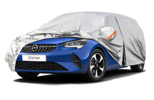 Kayme Capa de carro exterior, compatível com Opel Corsa (1993-2025), capa para carro impermeável, respirável, anti-UV, anti-pó, de 6 camadas, cobertura de carro com fecho de correr e forro de algodão.