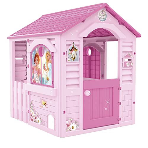 Chicos - Casita infantil Pink Princess, adequada para interior e exterior, inclui adesivos para decorar, feita de plástico resistente e durável, cor rosa (89613)
