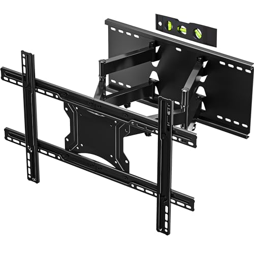 BONTEC Suporte TV de parede para televisão LCD de 37 a 80 polegadas LCD/LED, suporte para TV parede de inclinação e rotação movimento Comlpeto, ambos os braços ultra forte, até 65 kg, máximo VESA 600